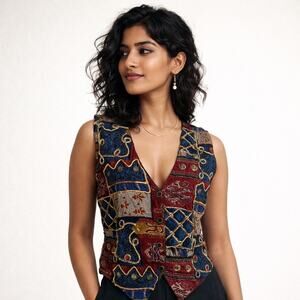 Vintage 90s Jane Ashley Vest Boho Indie Cottagecore Top M